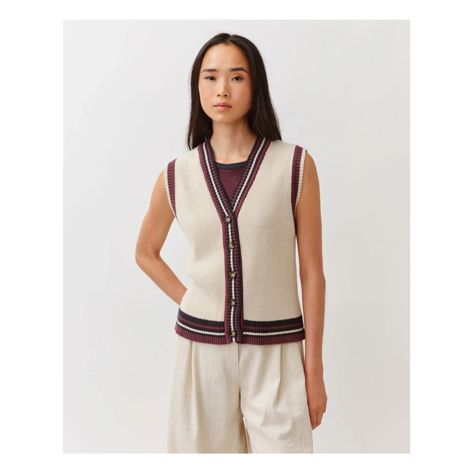 Diega - Gifao Cotton Vest | Ecru