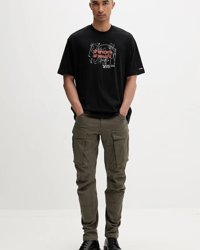 G-Star erkek pamuk elastan kargo pantolon Rovic Zip 3D Regular Tapered