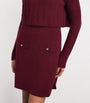 Maje Red Cable-Knit Sweater Mini Dress