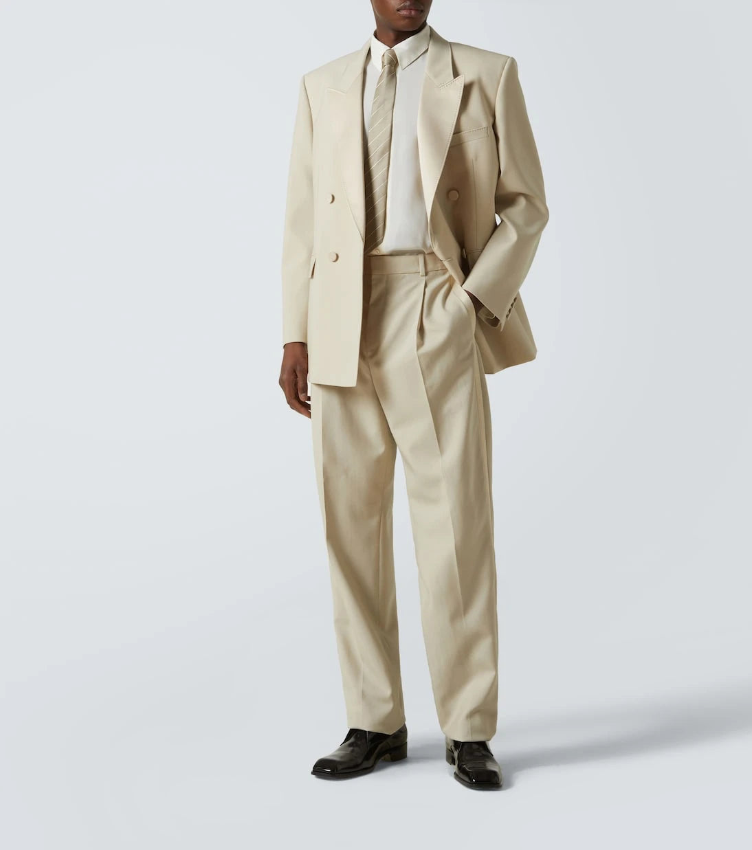 Saint Laurent - Double-breasted wool tuxedo jacket