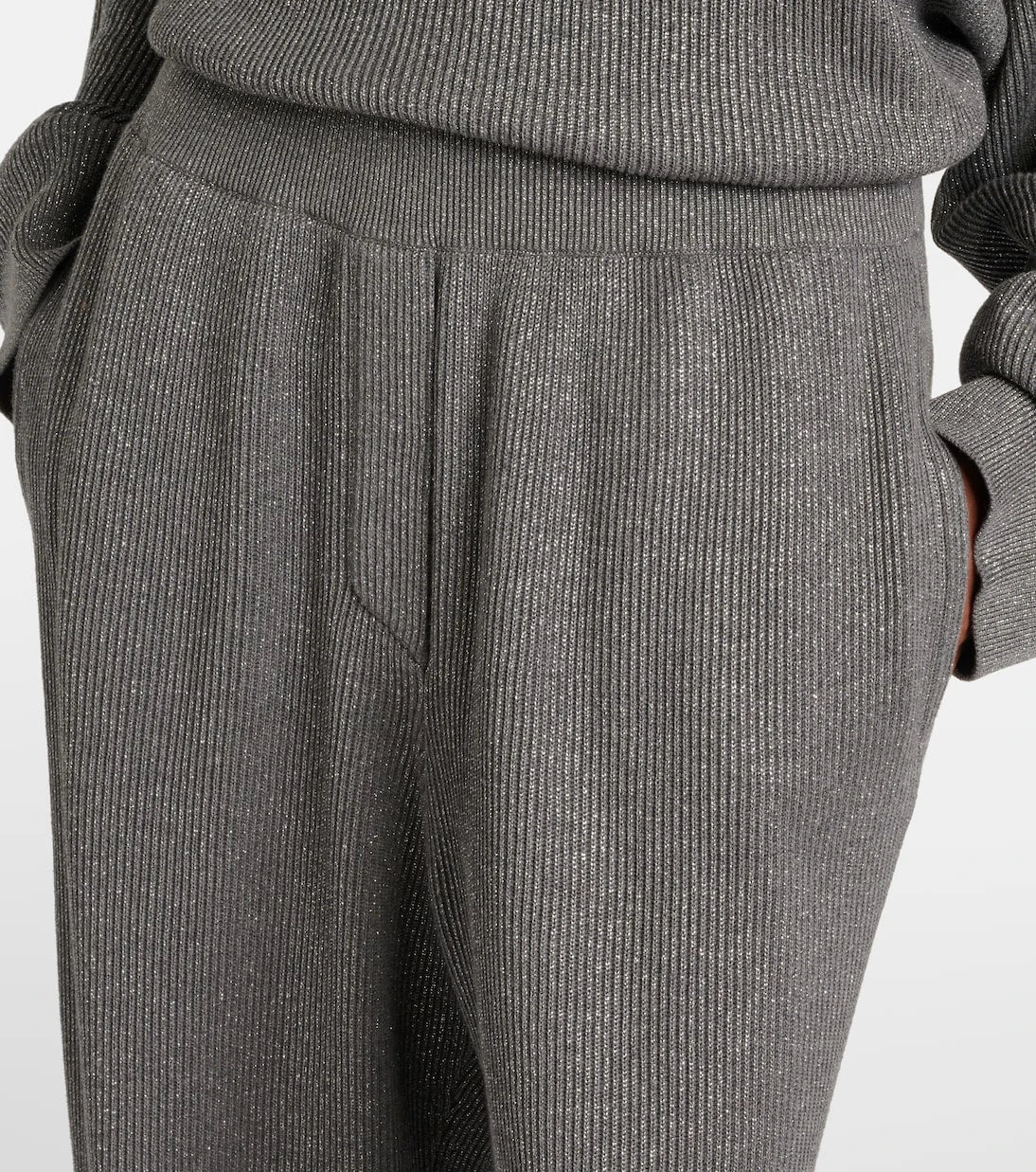 Brunello Cucinelli - Cotton-blend lamé wide-leg pants