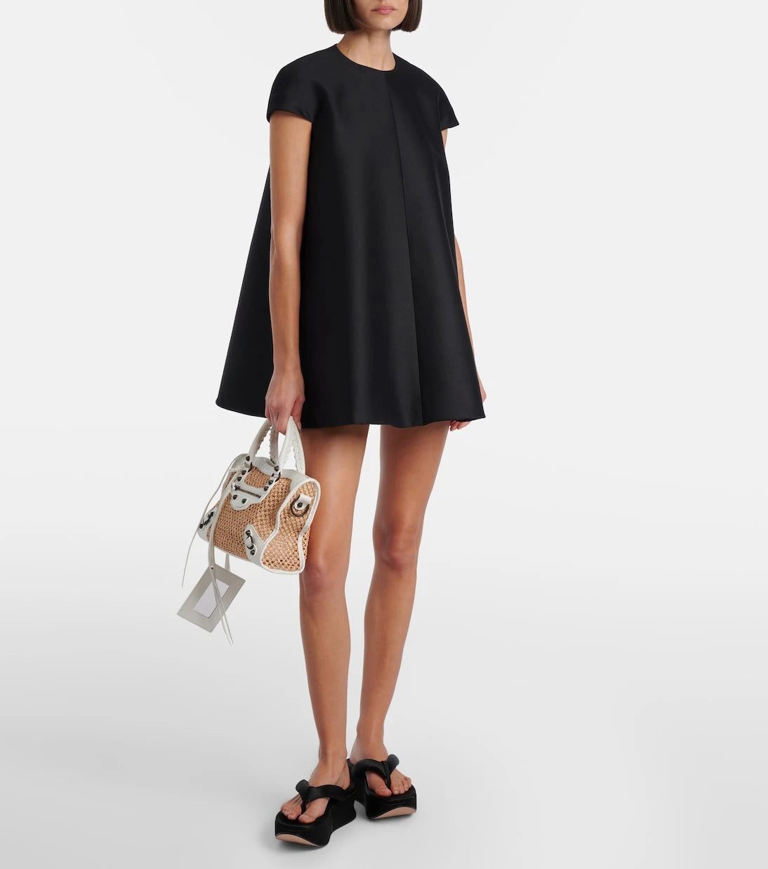 Balenciaga - Le City Small raffia shoulder bag