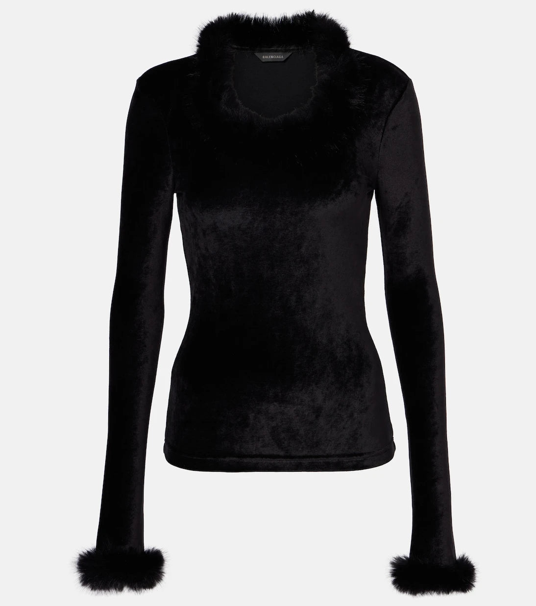 Balenciaga - Faux-fur trimmed top