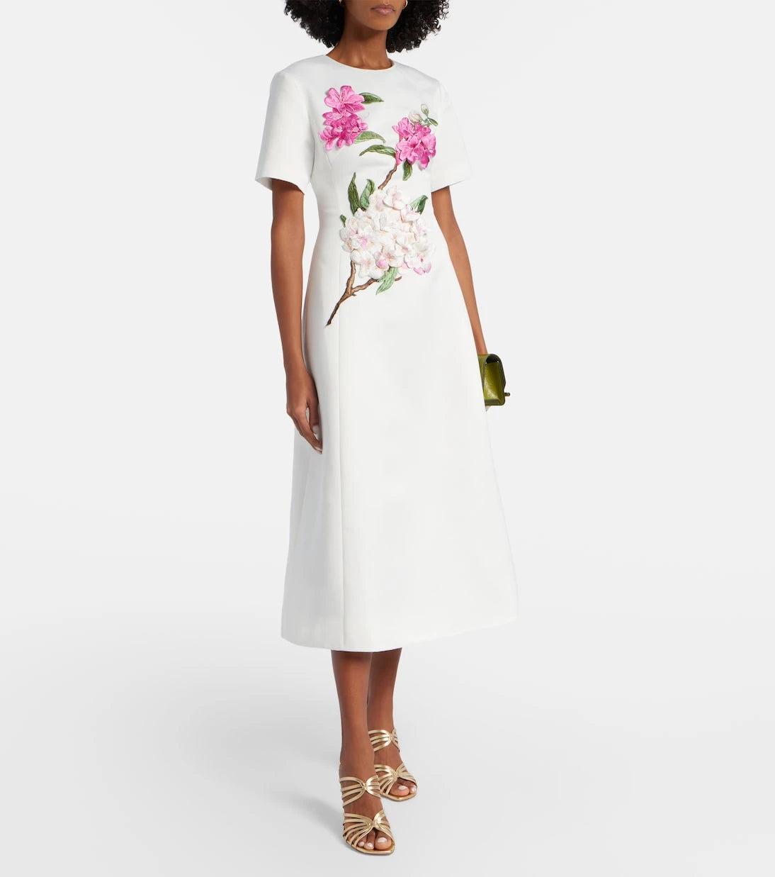 Leo Lin - Caroline floral-appliqué midi dress