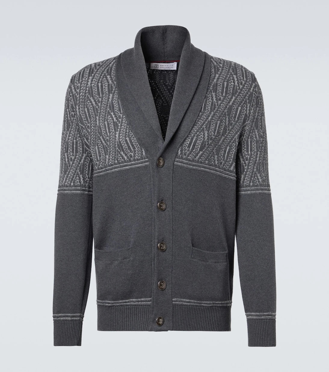 Brunello Cucinelli - Intarsia cotton cardigan