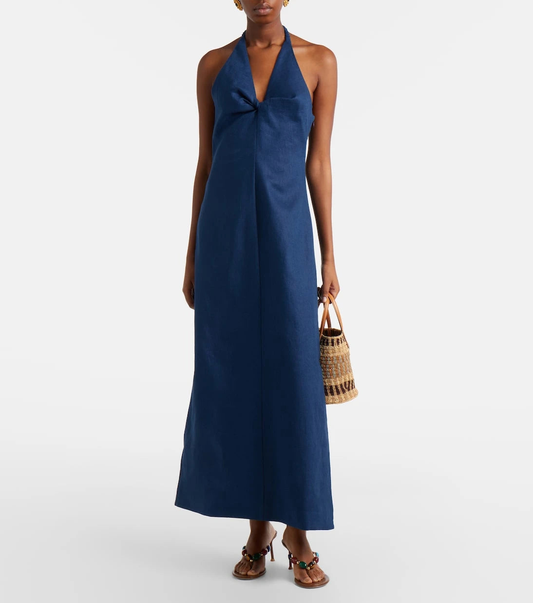 SIR - Caela halterneck linen maxi dress
