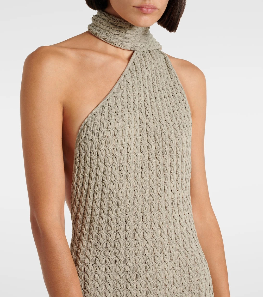 Aya Muse - Atria cable-knit cotton-blend maxi dress