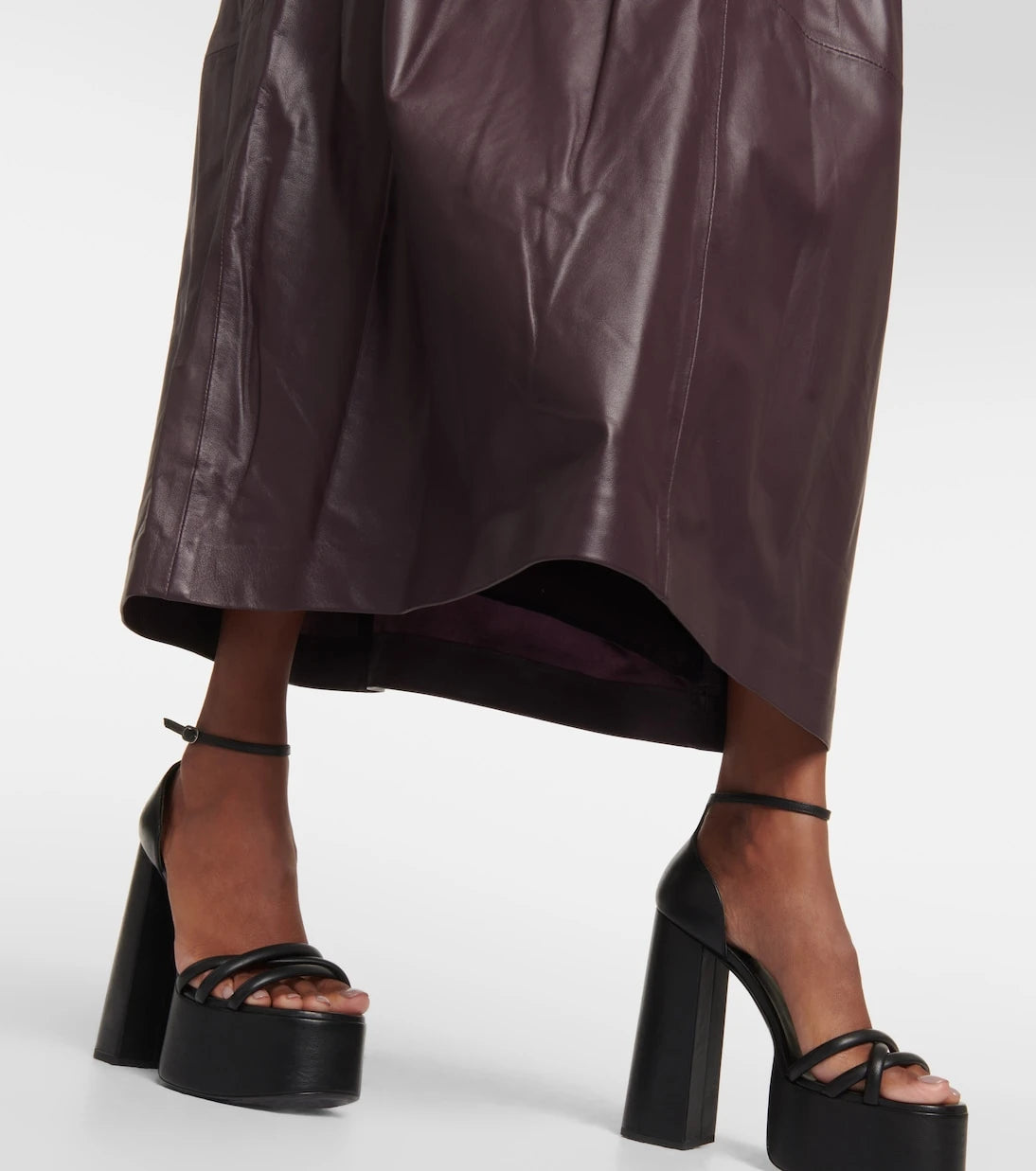 Altuzarra - Corfu off-shoulder leather maxi dress