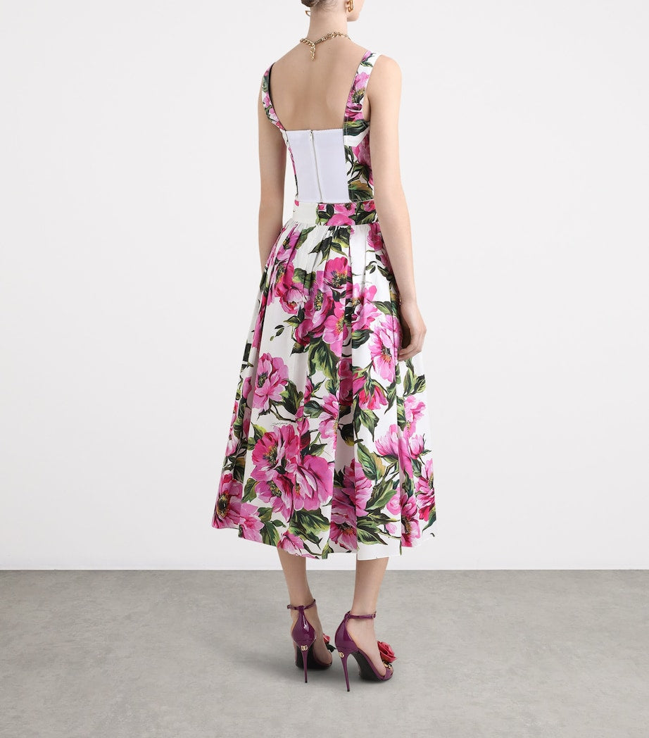 Floral Voluminous Pleated Skirt