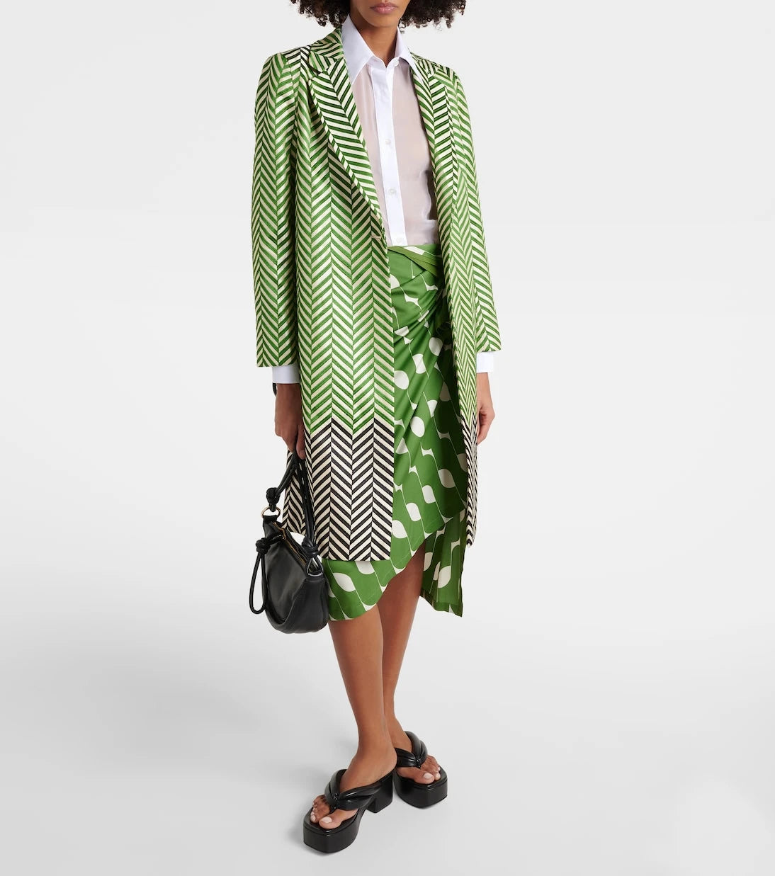 Dries Van Noten - قميص من الحرير والقطن