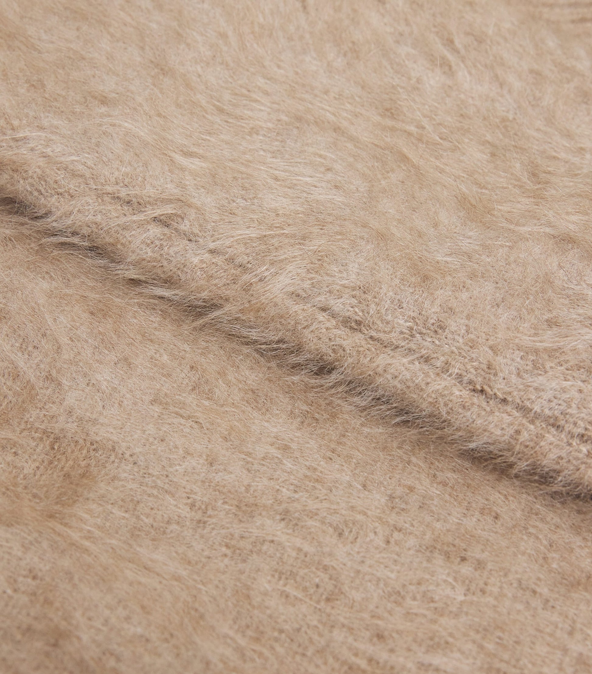 Beige Cashmere Brushed Sweater