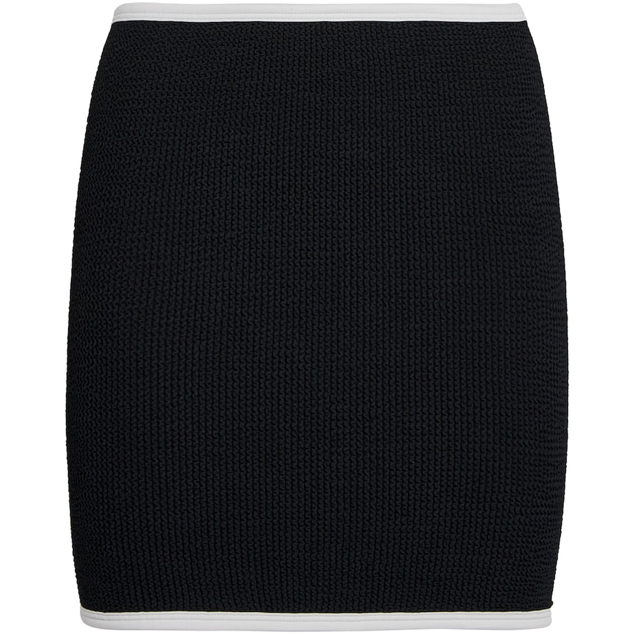 Hunza G Black Crinkled Swim Skirt
