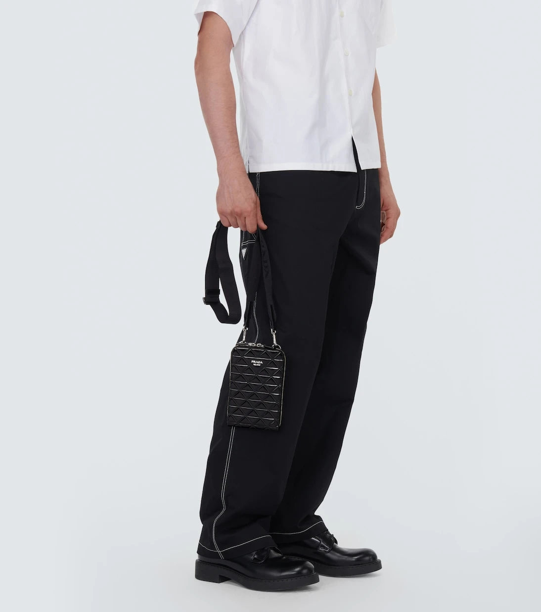 Prada - Embellished leather phone case