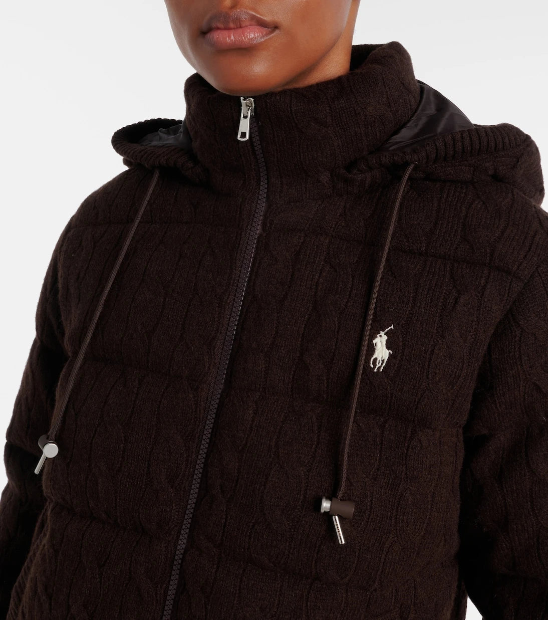 Polo Ralph Lauren - سترة بافر من الصوف والكشمير بنمط الكابل