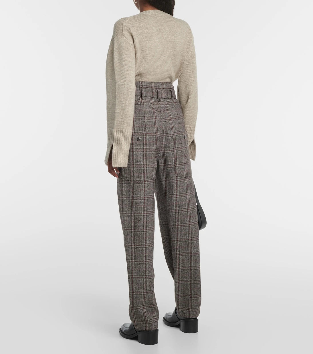 Tod's - Checked high-rise virgin wool pants