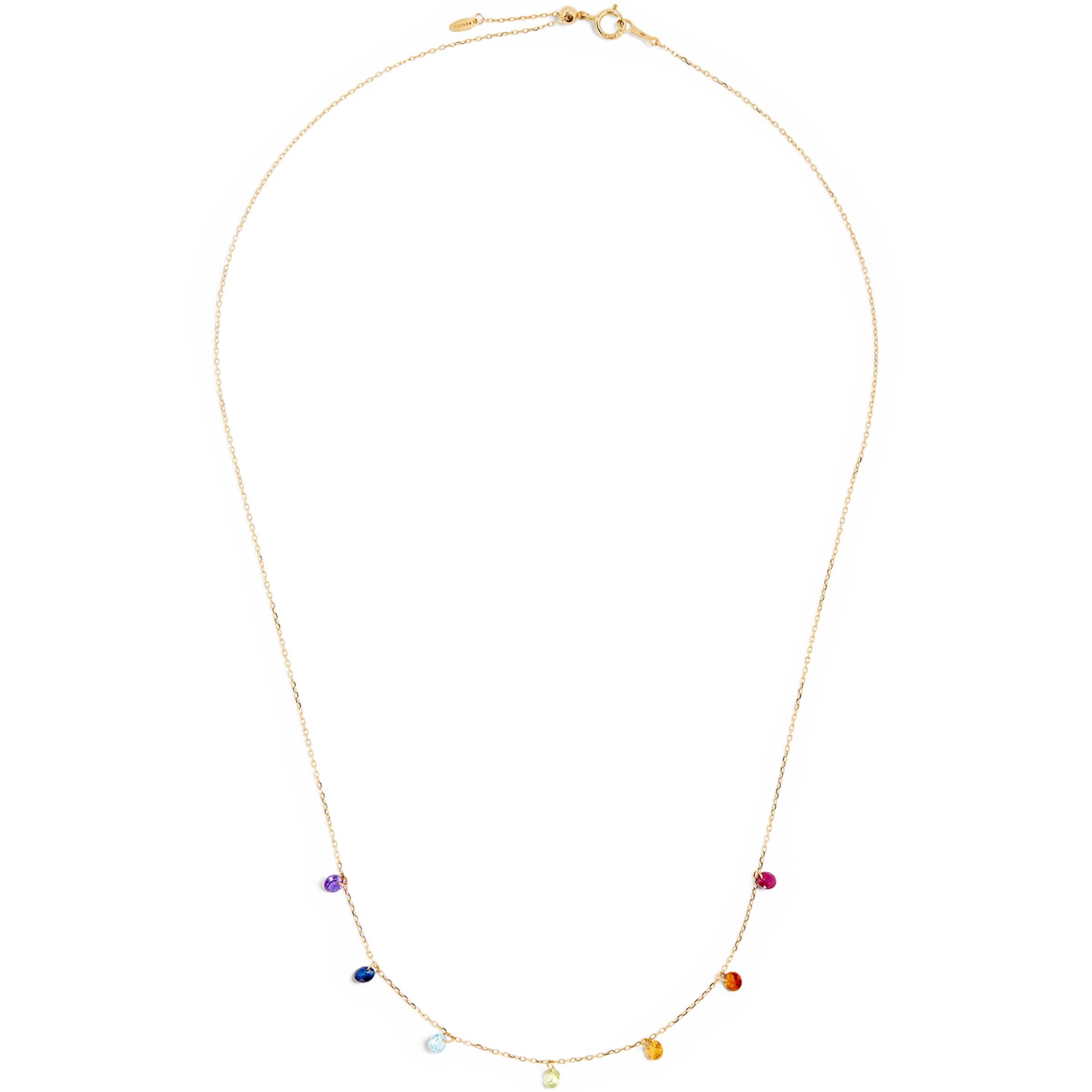 Persée Yellow Gold and Sapphire Chakra Necklace