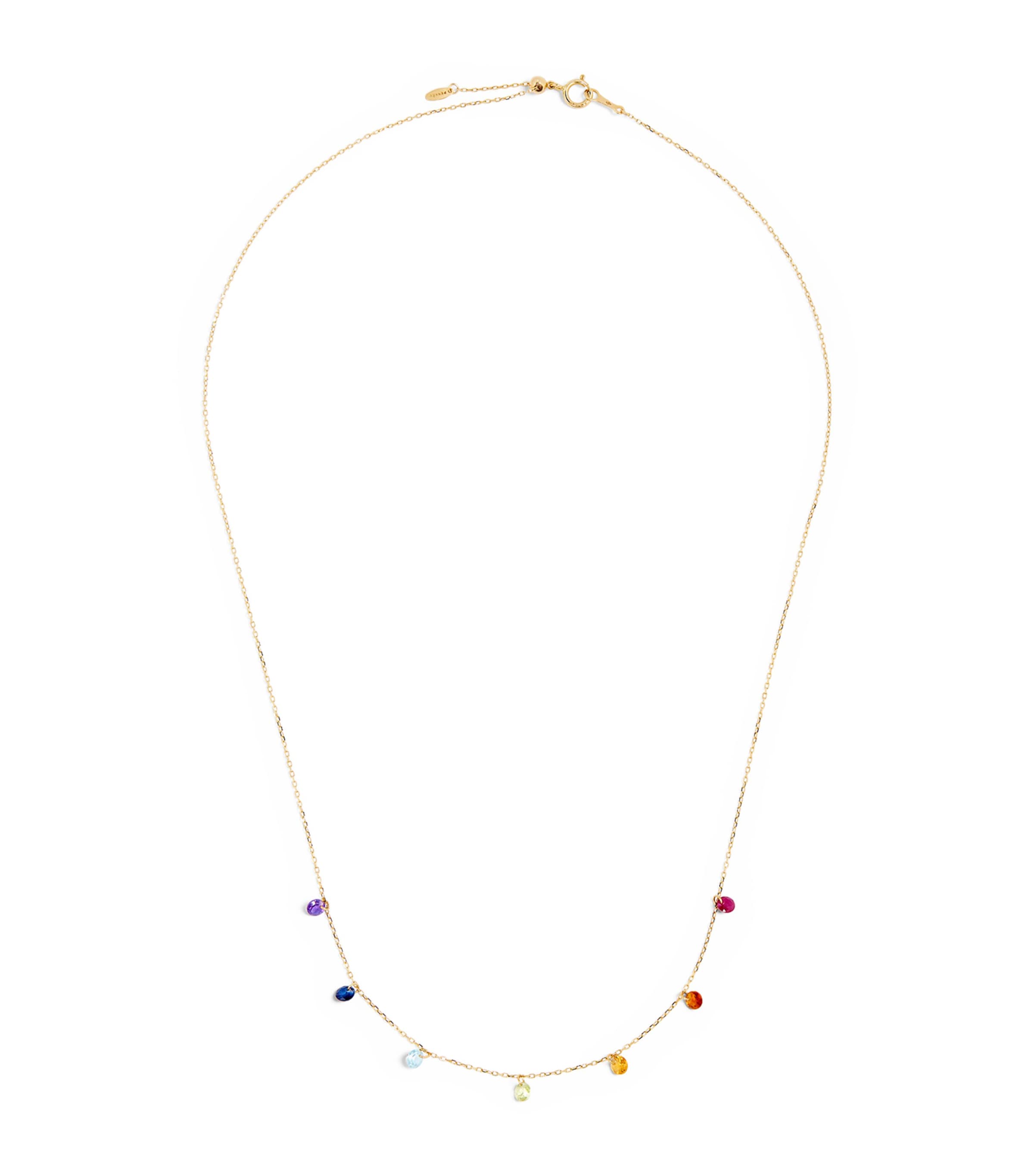 Persée Yellow Gold and Sapphire Chakra Necklace