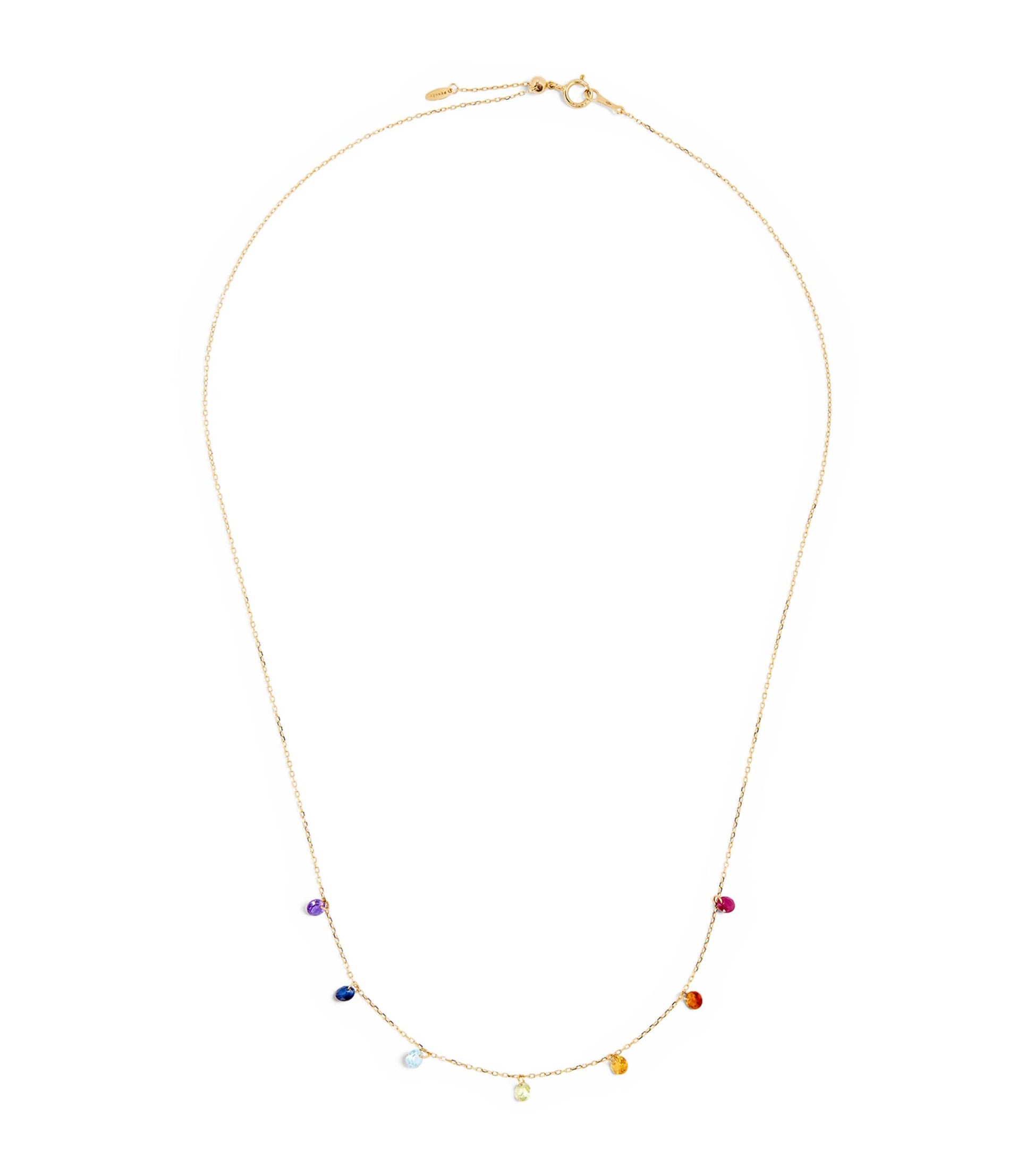 Persée Yellow Gold and Sapphire Chakra Necklace
