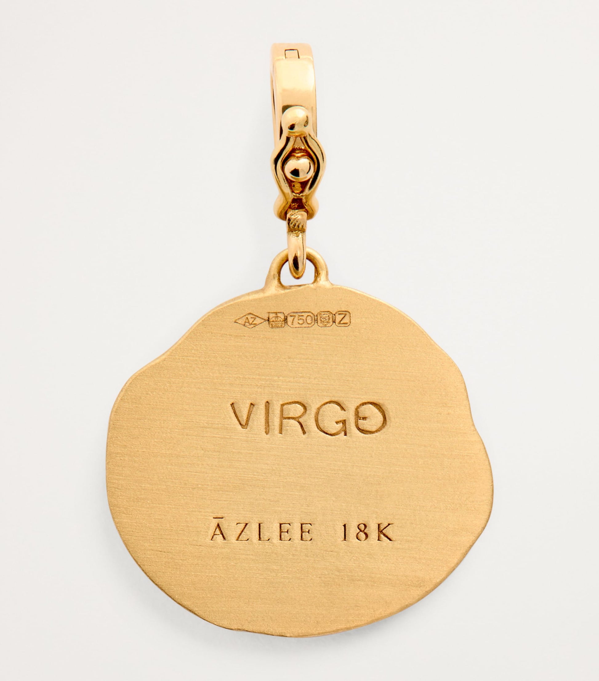 Small Yellow Gold and Diamond Virgo Coin Charm