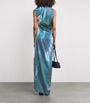 Jean Paul Gaultier Blue Draped Water Maxi Dress
