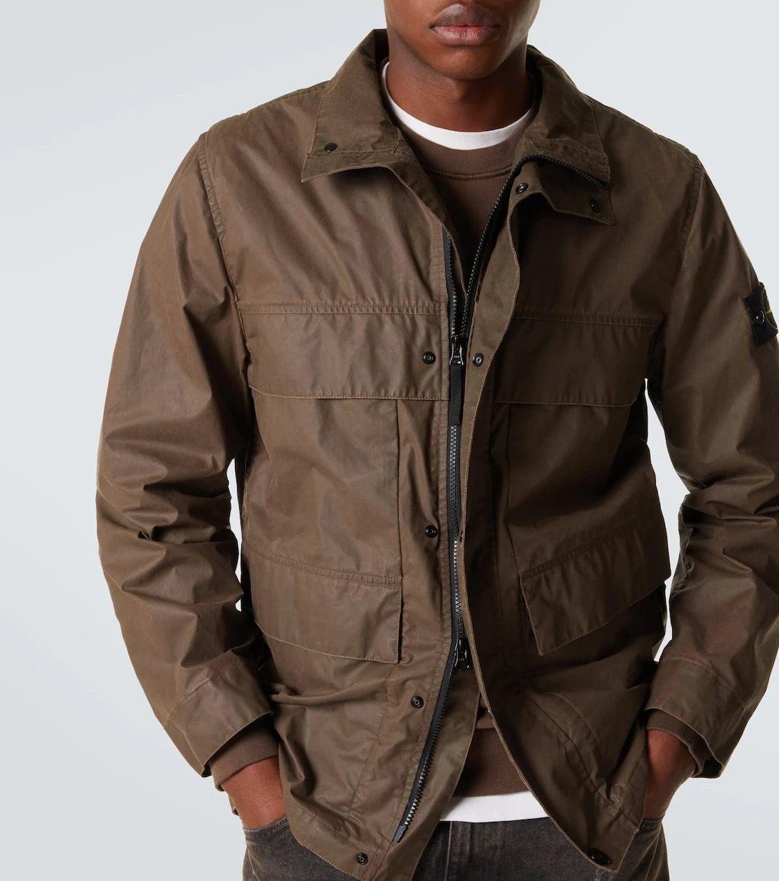 Stone Island - Hooded canvas field jacket