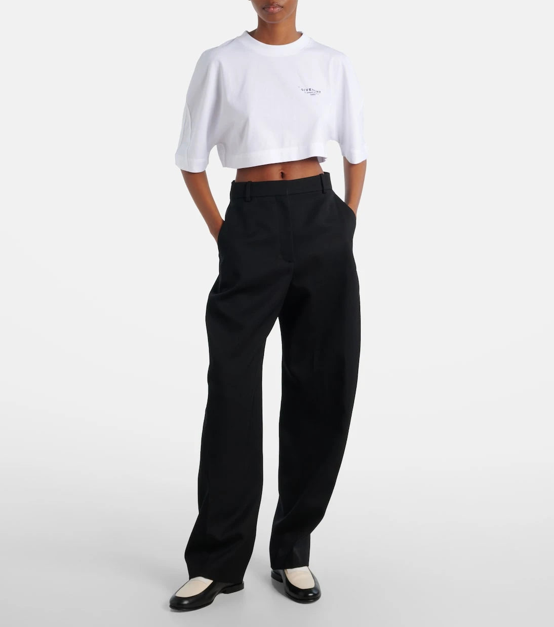 Givenchy - Cropped logo cotton T-shirt