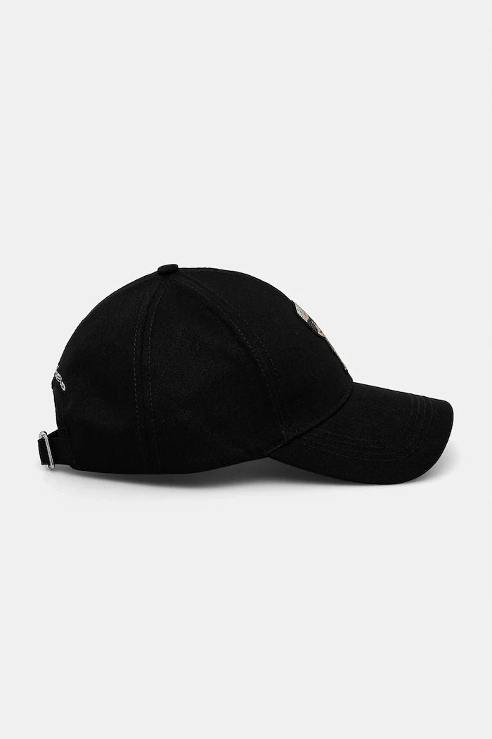 Памучна шапка с козирка Karl Lagerfeld IKON RHINESTONES