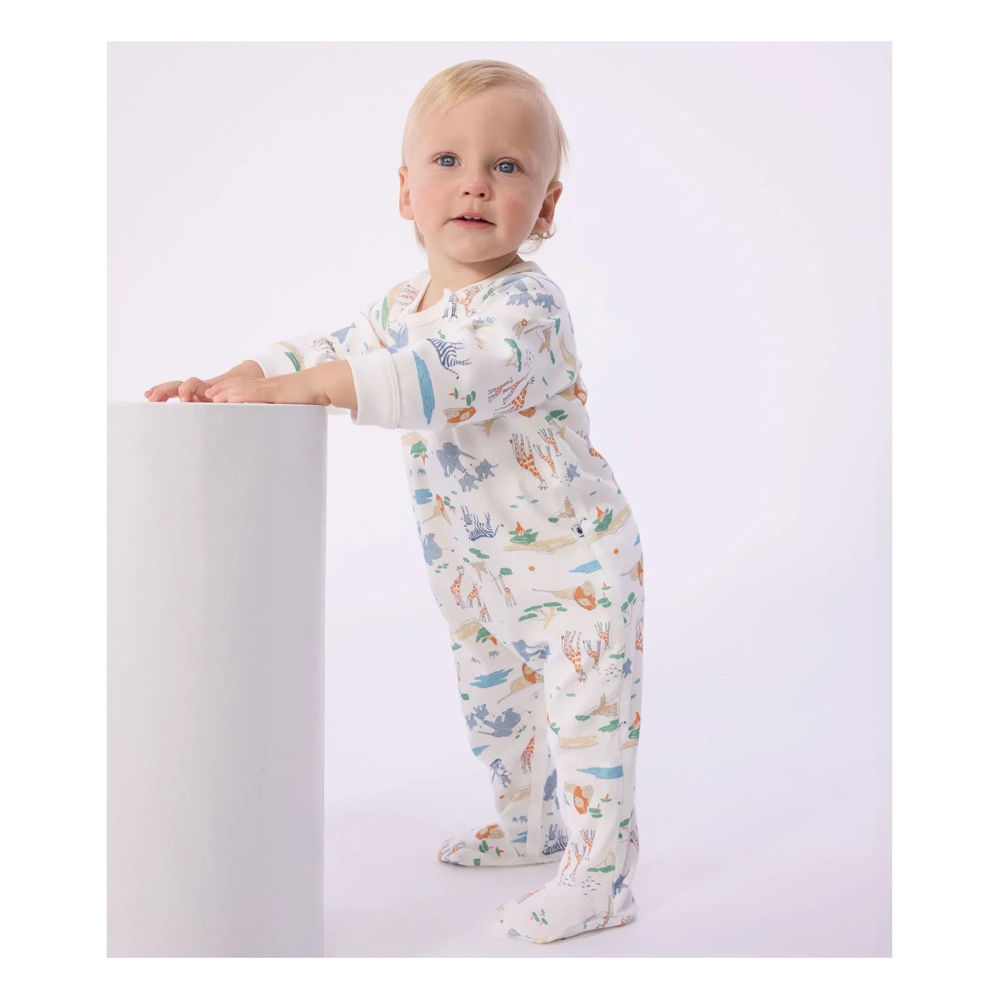 Petit Bateau - Dors Bien Zip Savane pyjamas | White