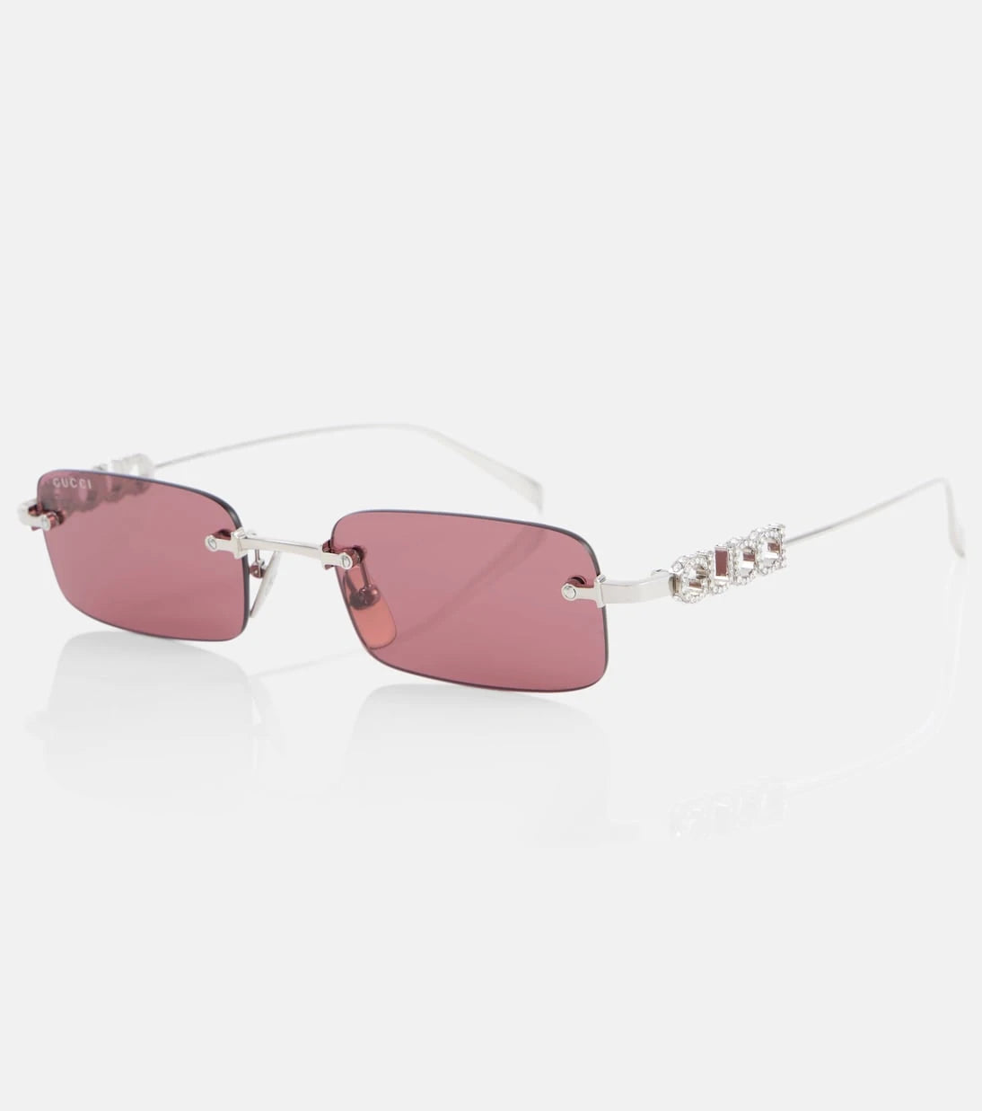 Gucci - Logo embellished rectangular sunglasses