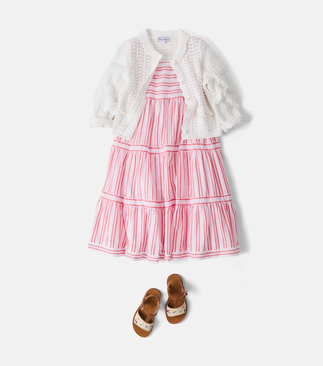Tartine et Chocolat - Ruffled striped cotton dress