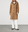 AllSaints Brown Shearling Reversible Serra Coat
