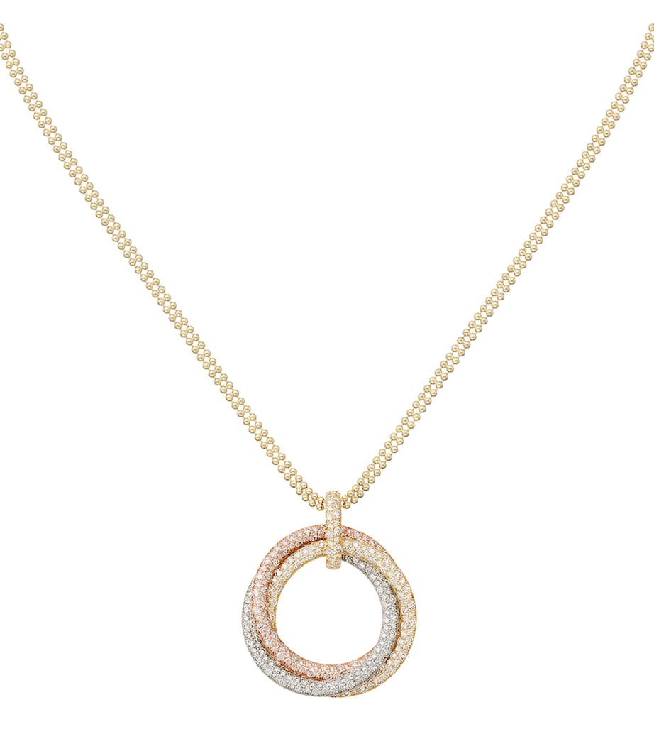 Mixed Gold and Diamond Trinity Necklace