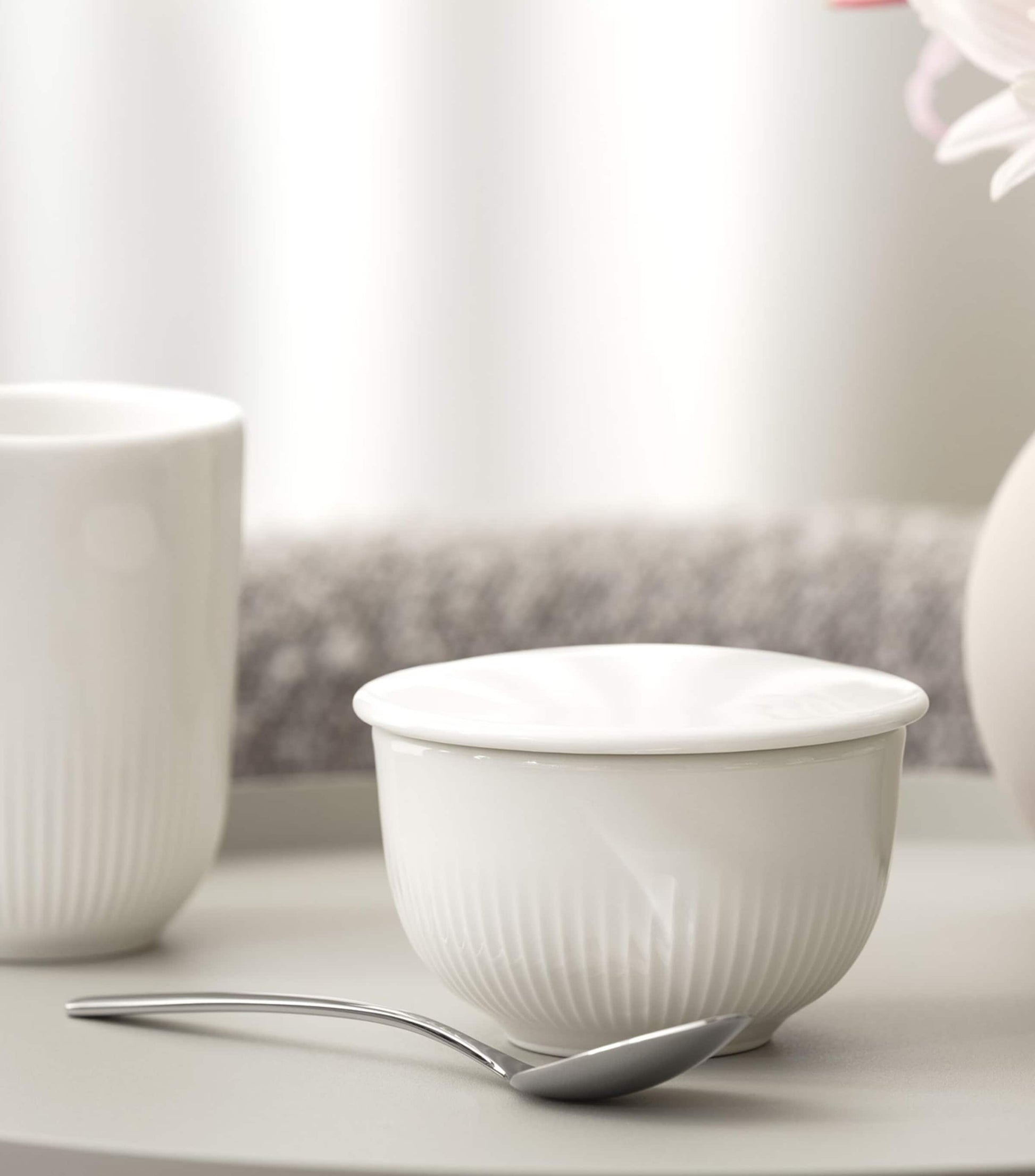 Porcelain Afina Sugar Bowl with Lid