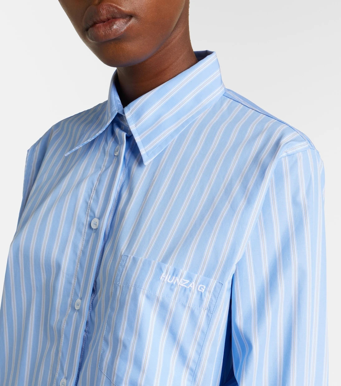 Hunza G - Striped cotton polin shirt