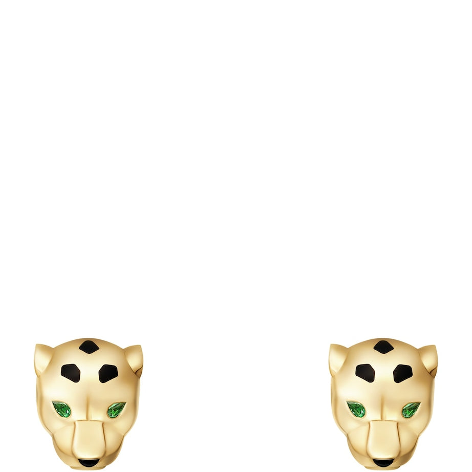 Yellow Gold, Tsavorite and Onyx Panthère de Cartier Earrings