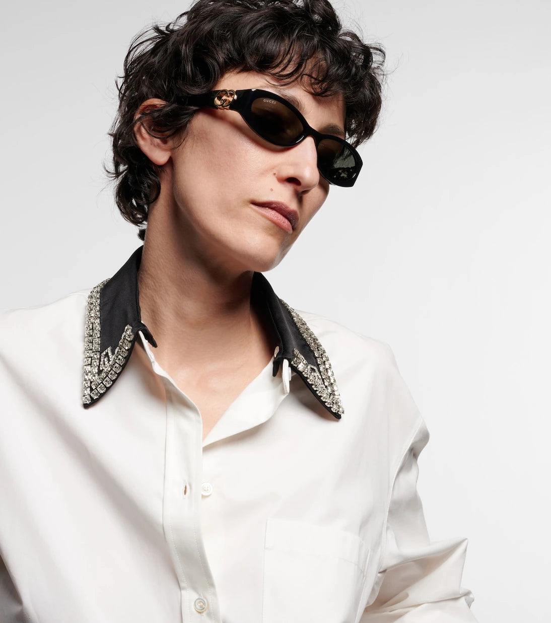 Gucci - Interlocking G oval sunglasses