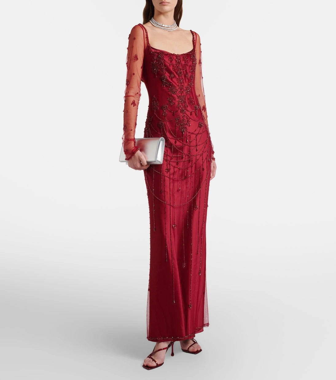 Clio Peppiatt - Chandelier embellished tulle gown