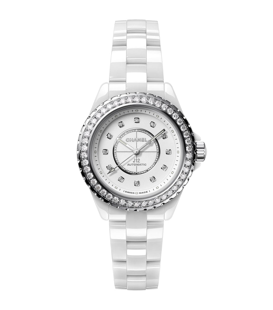 CHANEL Ceramic, Steel and Diamond J12 Calibre 12.2 Watch 33mm