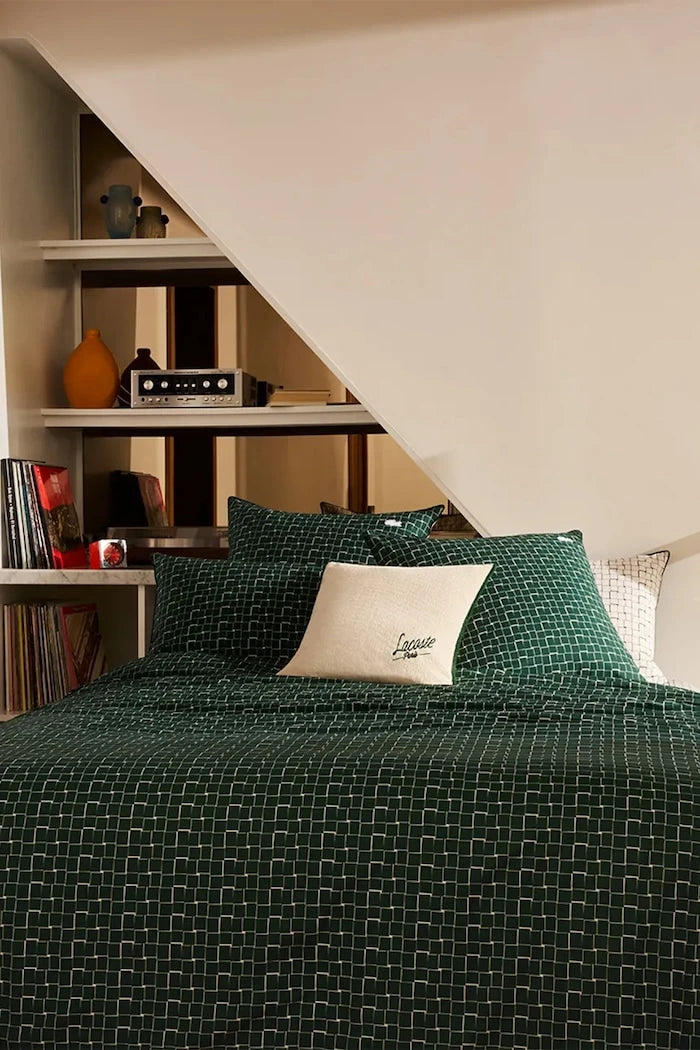 Lacoste L BLOCK Vert Pamuk Yastık Kılıfı 65 x 65 cm
