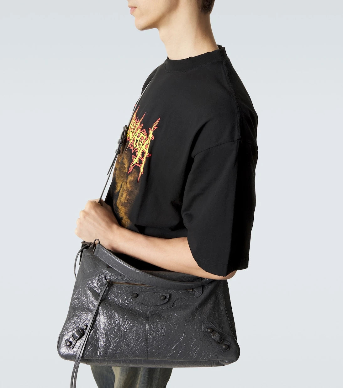 Balenciaga - Le City Moto Medium leather shoulder bag