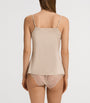Hanro Beige Satin Lace-Trim Lilith Camisole