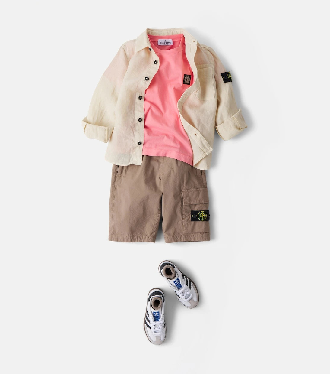 Stone Island Junior - قميص كتان بوصلة