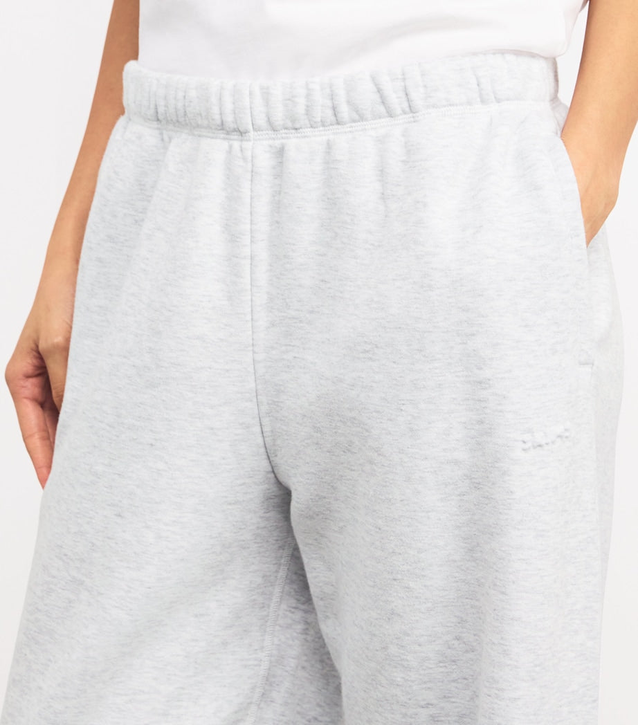Skims Grey Cotton-Blend Fleece Straight Sweatpants