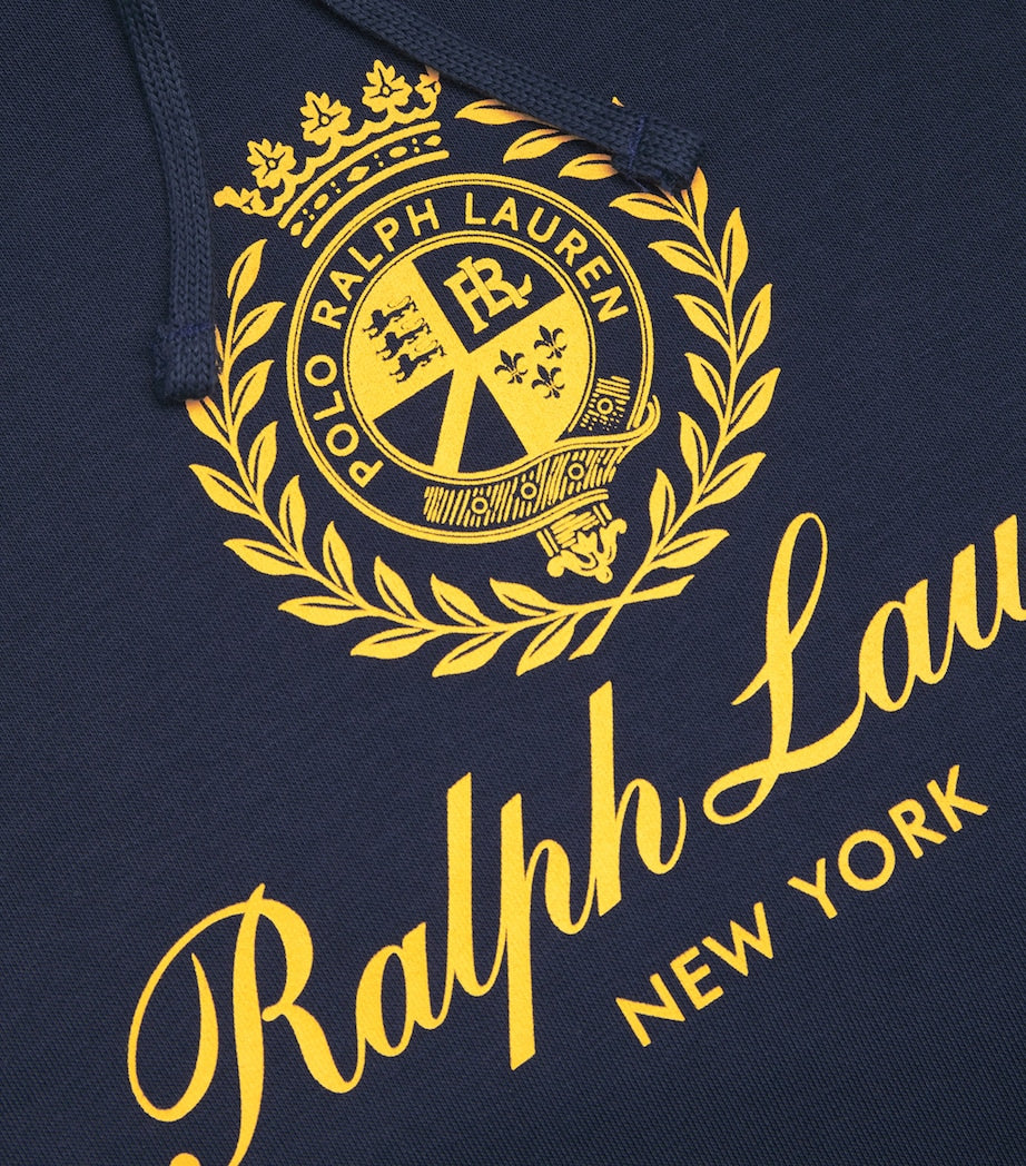Cotton-Blend Polo Crest Hoodie NAVY