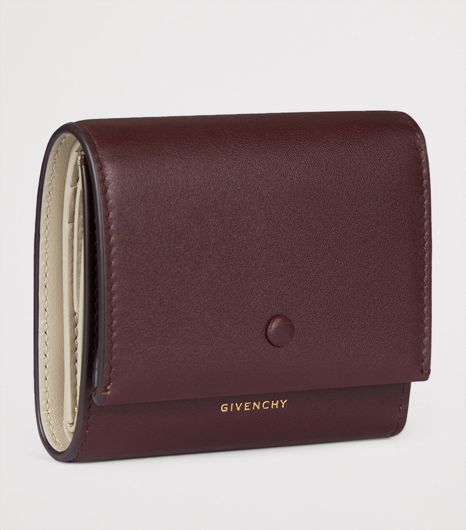 Givenchy Burgundy Leather Mini Day Trifold Wallet