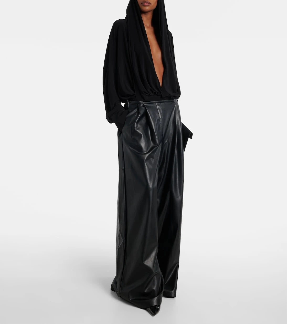 Norma Kamali - Draped hooded bodysuit