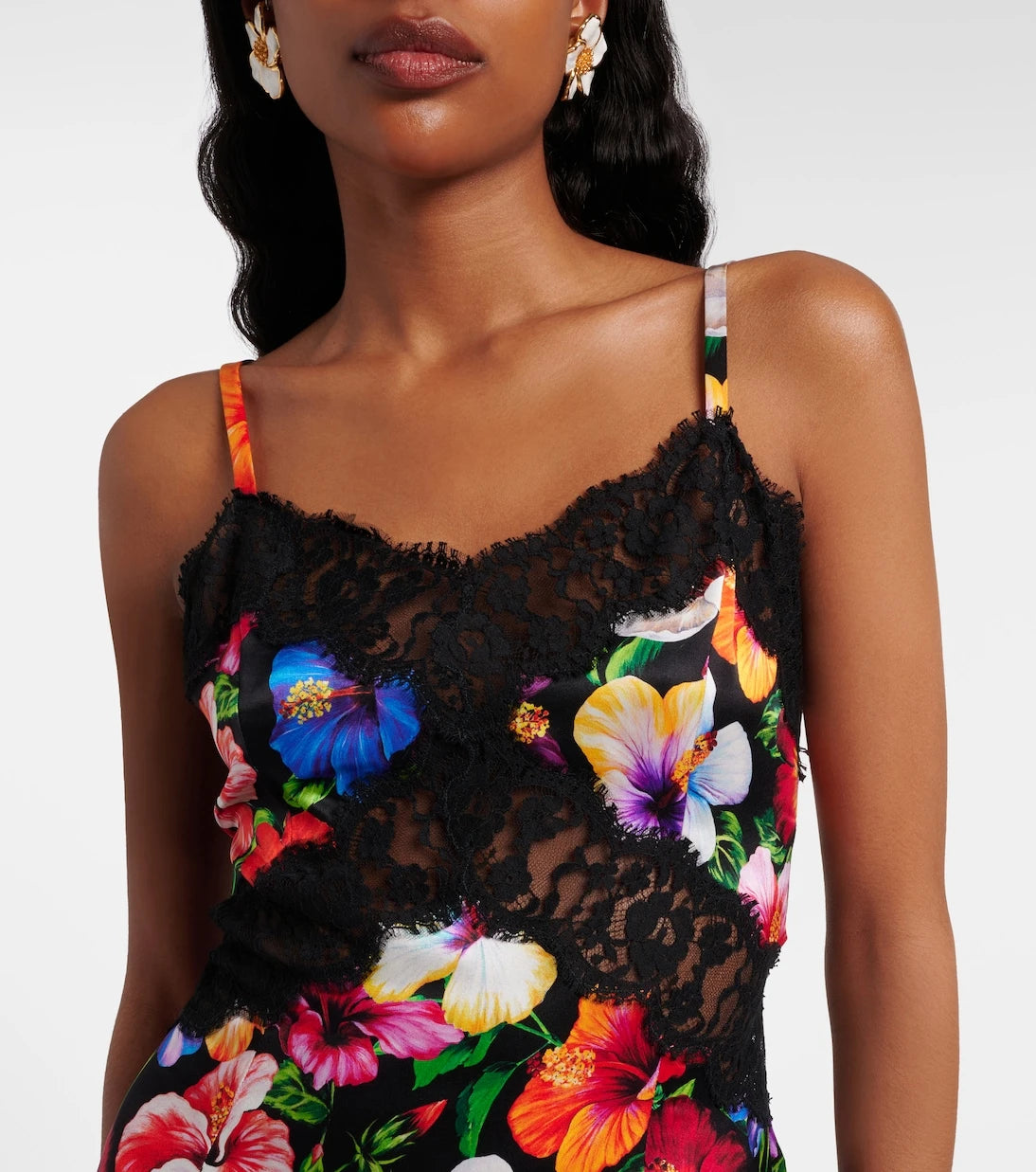 Dolce&Gabbana - Floral silk and cotton-blend minidress
