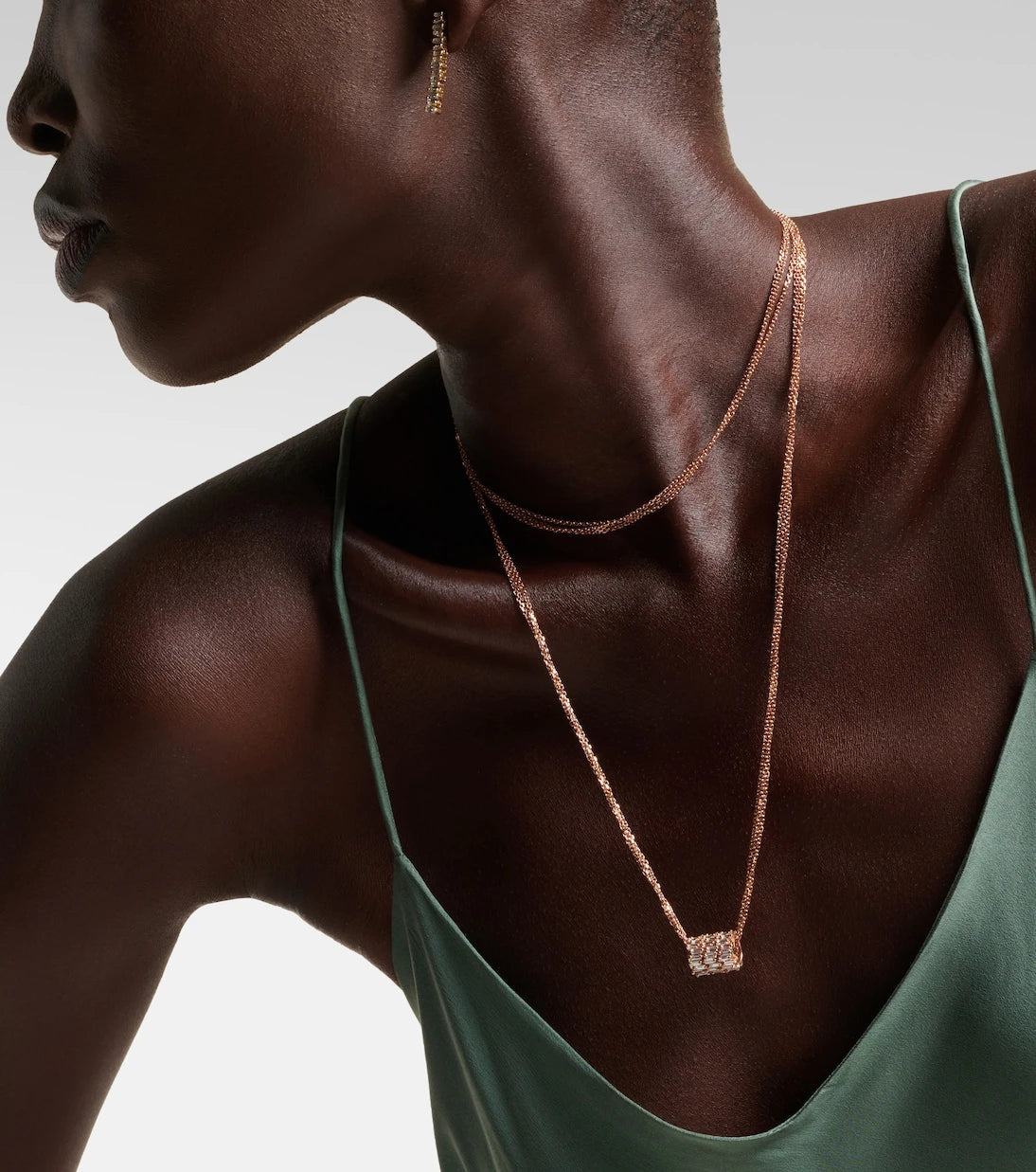 Suzanne Kalan - Roundel 18kt rose gold necklace with diamonds