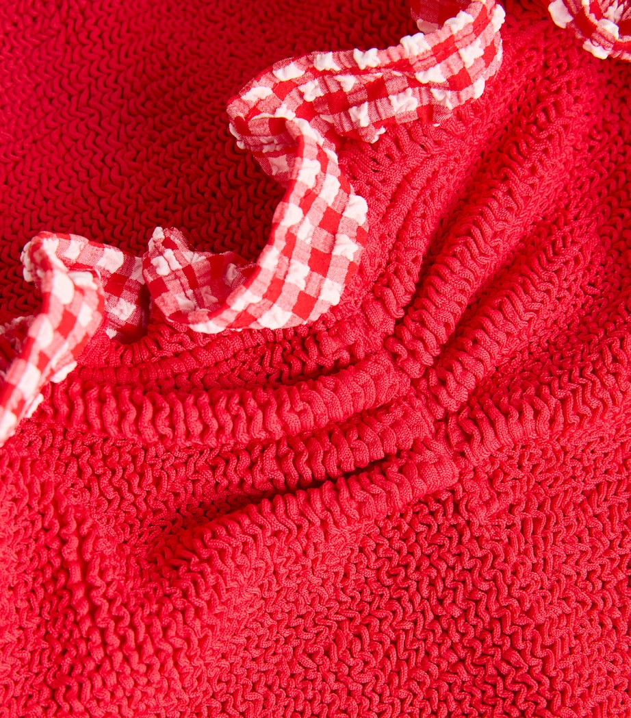 Gingham-Ruffle Dolly Swimsuit RED/RED GINGHAM