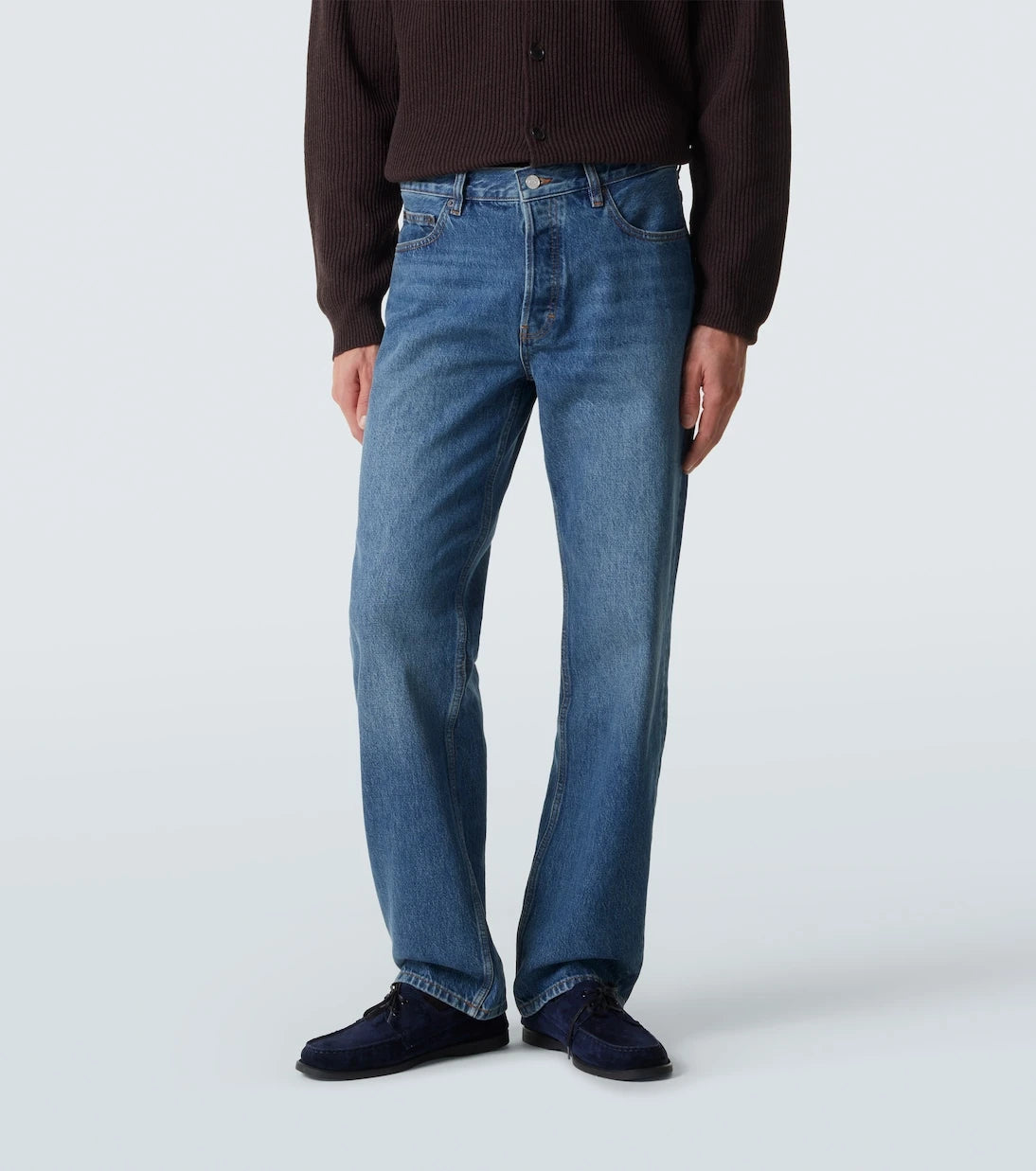 Frame - Relaxed distressed straight jeans